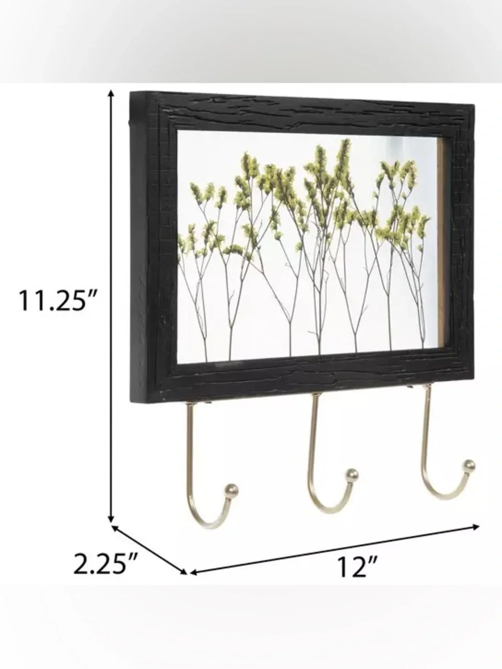 Dried Flowers Framed Wall Decor With Hooks